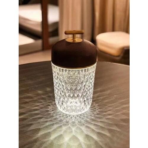 Designer Atmosphere Wood Crystal Table Lamp with Touch Switch Kitchen Light Fixtures Home Decor Bedroom Bedside Background Cafe