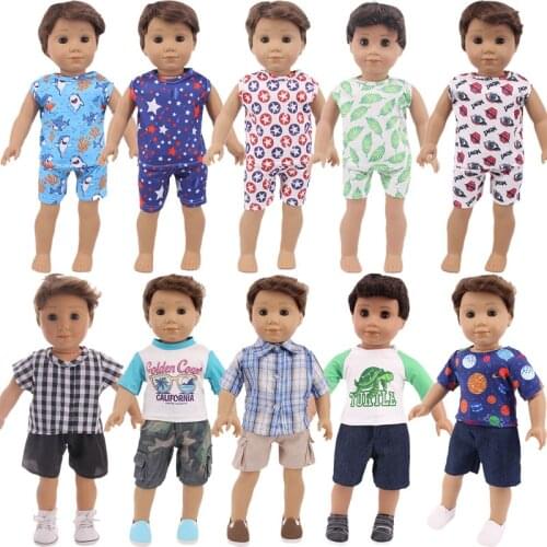 Home Casual Clothes For 43 Cm New Born Baby & Born Logan Dolls,Our Generation Two-piece Casual Clothes Toys For Children Gifts