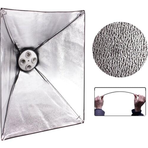 Photographic Lighting 50x70CM Four Lamp Softbox Kit E27 Holder Socket Soft Box Accessories For Photo Studio Video Photo Box