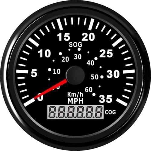 85mm Universal GPS Speedometer Odometer 35Knots 40MPH LCD For Motorcycle Vessel With GPS Speed Sensor Backlight 12V 24V