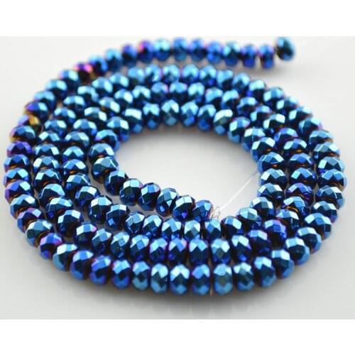 4 Colors Natural Hematite Beads 3x4mm Faceted Roundel Shape DIY Making Beads 5pc/lot