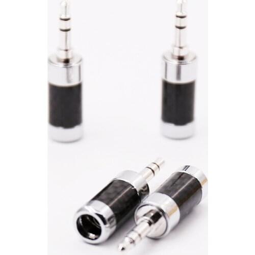 Hifi Carbon Fiber 3 pole 3.5mm Plug Male Cable Adapter diameter 7mm Headphone Jack