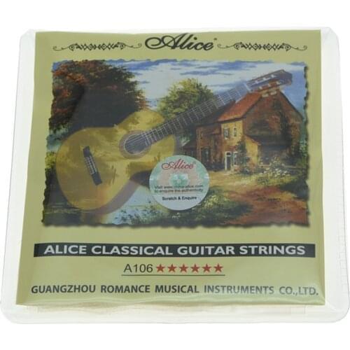 Alice Clear Nylon Classical Guitar String Hard Tension Set of 6 Guitar Strings