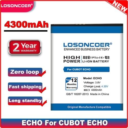 LOSONCOER 4300mAh ECHO For CUBOT ECHO Good Quality Phone Battery