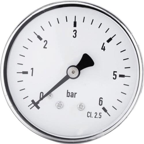 Mini HighAccuracy Oil Pressure Gauge For Fuel Air Oil Liquid Water 0-6 bar 1/4" NPT Thread Water Pressure Meter