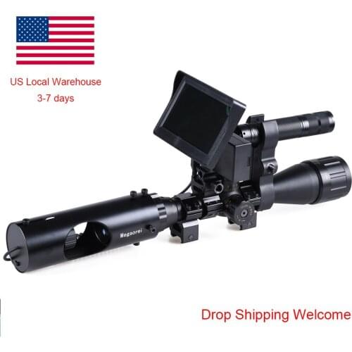 DIY Digital Night Vision Monoculars for Riflescope with 4.3" Screen and IR Flashlight Outdoor Hunting Clear Vision Scope Device