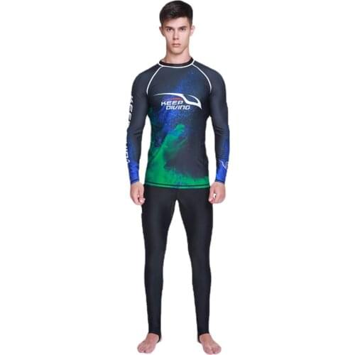 KEEP DIVING New Arrival UPF 50+ Anti-UV Rash Guards Men Quick-dry Long Sleeve Wetsuit Sunscreen Swimming Surfing Suit Large Size