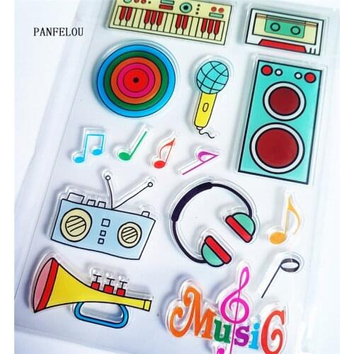 Music Stores Transparent Silicone Rubber Clear Stamps Cartoon For Scrapbooking/DIY Easter Wedding Album