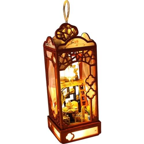 Chinese Style DIY DollHouse Kit Wooden Building Kits Hanging Toy Gift