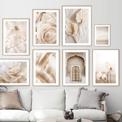 Wall Art Print Canvas Painting Morocco Door Flower Wheat Birds Banana Leaf Butterfly Nordic Poster Decor Picture For Living Room