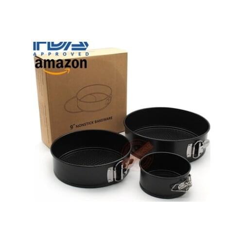 Inch Non Stick Spring Form Round Black Carbon Cake Baking Bakeware Cake Tier Mold Solid Color Baking Pan Tray