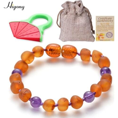 HIYONG Original Ambers Teething Bracelet for Baby Natural Baltic Ambers Jewelry for Boys Girl Bracelets Natural Stone Jewelry
