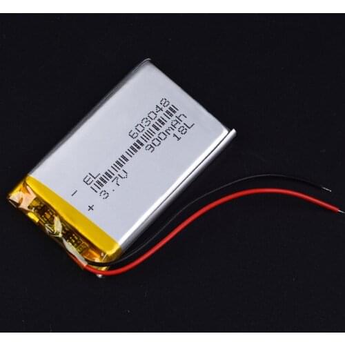 Rechargeable 3.7V 900mAH 603048 polymer lithium ion / Li-ion battery fr drone dvr headlamp registrar recorder frontal flashlight