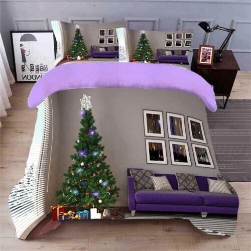 Gray 3D bedding bed linens duvet cover set cotton polyester 3d bedding set Christmas Duvet Cover queen bed set adult bedclothes
