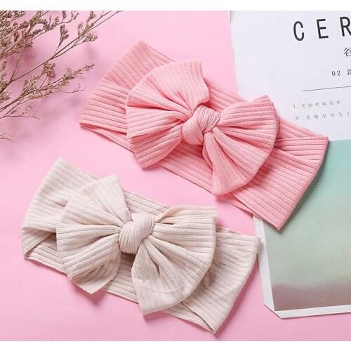 Baby Headbands for Girls Elastic Nylon Hairband Bow Wide Headwrap Kids Turban Soft Headwear Children Toddler Hair Accessories