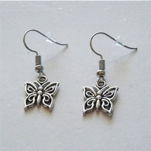 Butterfly Earring, Butterfly Charm Earrings, Insect Dangle Earrings Butterfly Jewelry