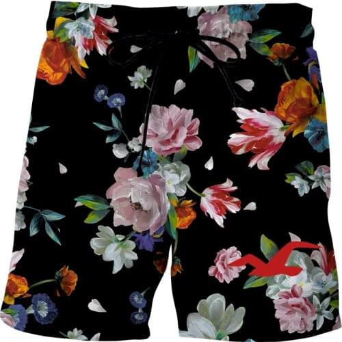 New Fashion Men Beaching Shorts Trousers Flowers and leaves fish Sweatpants Short Jogger Casual Men 3D print Shorts ropa hombre