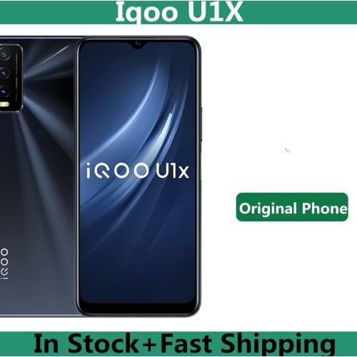 Original Vivo iqoo U1X 4G LTE Mobile Phone Snapdragon 662 Android 10.0 6.51" IPS 13.0MP 18W Charger Face ID Fingerprint 5000mAh