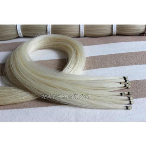 30 hanks natural white Mongolia horsetail violin &viola&cello bow hair free shipping violin parts&accesories