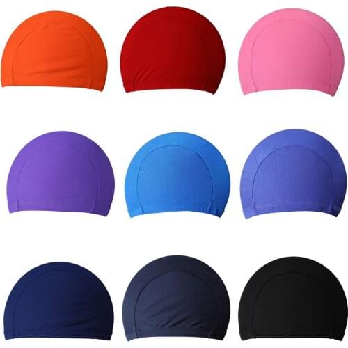 Polyester Cloth Fabric Diving Bathing Cap Swimming Hats for Water Sports Unisex