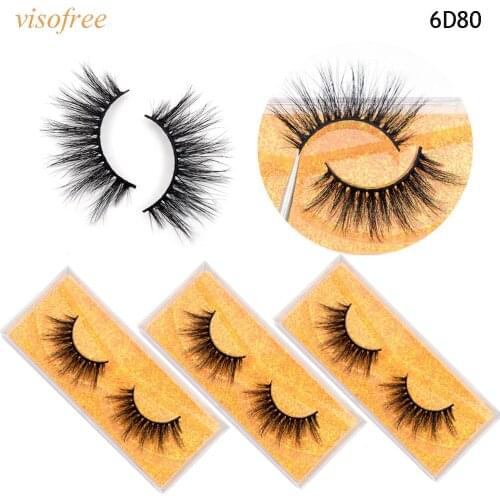 Visofree 5D mink lashes maquiagem faux cils fluffy eyelashes full strip makeup mink eyelashes 3d mink lashes beauty 6D80