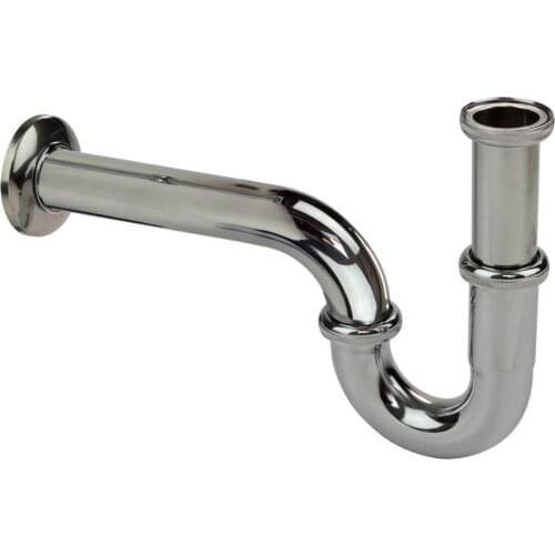 High Quality Sink Drain Tube Siphon Stainless Steel Chrome Bathroom Kitchen Basin Sink Siphon Deodorant Water Pipe Drainage 1Pcs