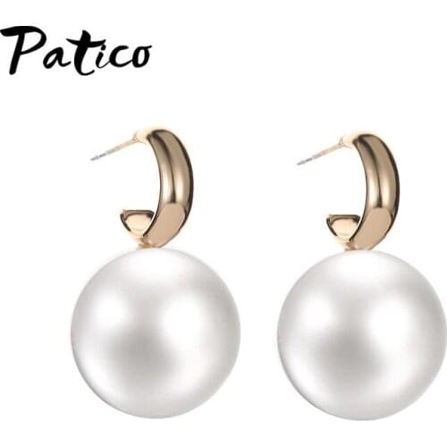 Korean Luxury Simulated Pearl 925 Sterling Silver Stud Earrings For Women Popular Piercing Ear Studs Jewelry Fashion Brincos