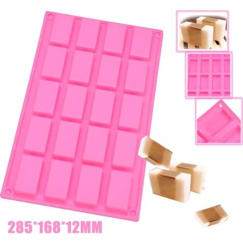 1pc New Silica Gel Chocolate Mold Soft 20 cell Sample Size Mini Candy Jelly Chocolate Bar Guest DIY Soap Silicone Mould