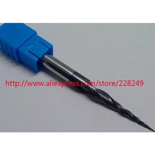 1pc R0.25*D6*30.5*75L*2F HRC55 Tungsten solid carbide Coated Tapered Ball Nose End Mills CNC milling cutters