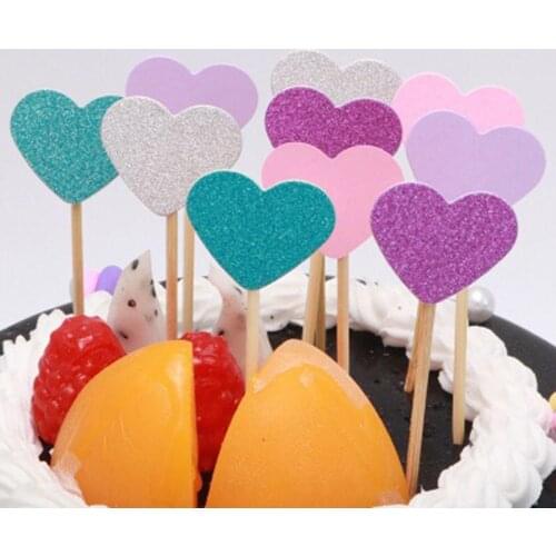 10Pcs/bag Diamond Ring Cupcake Toppers Picks Wedding Birthday Party Bridal Shower Engagement Valentines Day Cake Decor Supplies