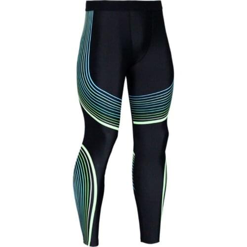 2021 Mens Gym Compression Leggings Sport Training Pants men streamer print Bodysuit Yoga Leggings Jogging Pants Jogging Pants