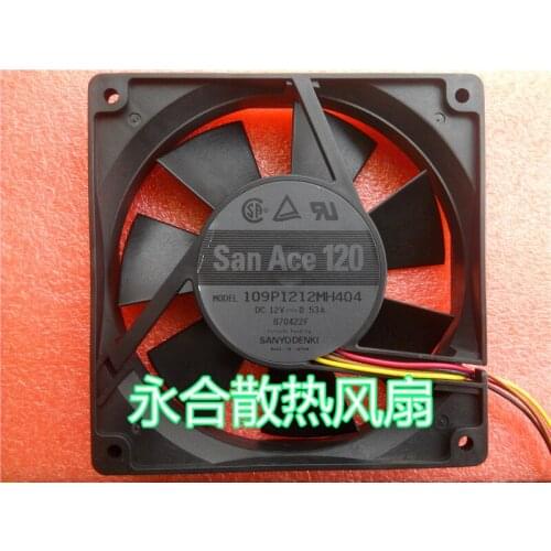 Sanyo Denki 109P1212MH404 DC 12V 0.53A 120x120x25mm 4-Wire Server Cooling Fan
