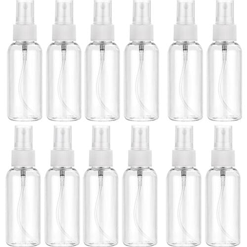 50 Pieces 50Ml Spray Bottles Plastic Empty Refillable Atomiser Transparent Travel Liquid Container