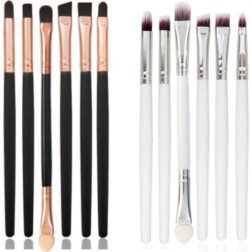 6Pcs Eye Makeup Brushes Concealer Foundation Cosmetic Brushes Various Sizes Fiber Hair Eye Shadow Brush Makeup Beauty Tool Kit