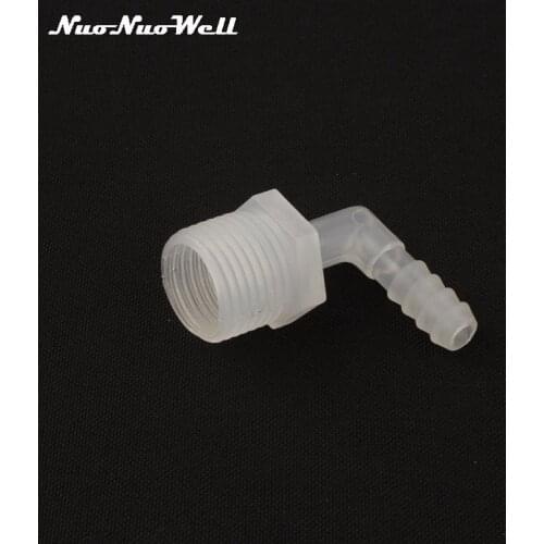 6pcs NuoNuoWell Plastic 1/2"-7mm 8mm 9mm 90 Degre Pipe Thread Elbow Connector Garden Irrigation Parts Hose Adapter Tube Fittings