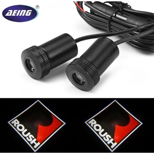 AEING 2pcs For Ford Mustang Roush Ghost Shadow Logo welcome Car LED Door Light Laser Courtesy Slide Projector logo Emblem light