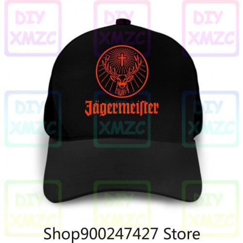 Jagermeister German Logo Baseball Cap Men‘S Hats To Washable Reusable Hats For Unisex Black