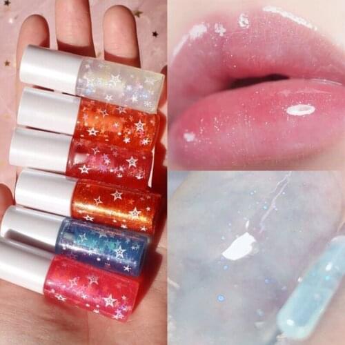 6 Colors Crystal Jelly Lip Gloss Hydrating Moisturizing Shiny Liquid Lipsticks Makeup Clear Glitter Lip Tint Oil Cosmetics