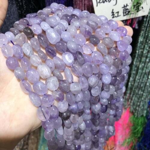 Natural Semi Precious Stone Beads Lavender Purple Jades Irregular Shape DIY For Making Necklaces And Bracelets 38CM