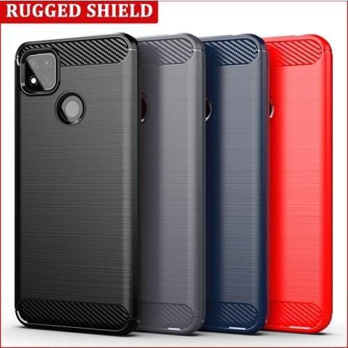 For Redmi 9C Carbon fiber Cover Phone Case Bumper Case Full Protection Shockproof Bumper for Xiaomi Redmi 9C