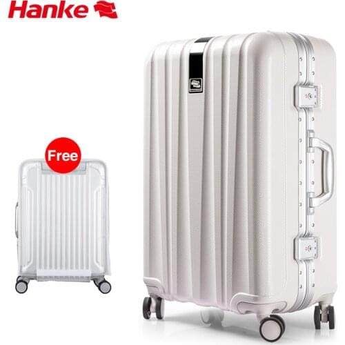 Brand Designer Suitcase Aluminum Alloy Frame Luggage Travel Trolley Case Hard PC Shell Rolling Spinner Wheels TSA Lock H9822