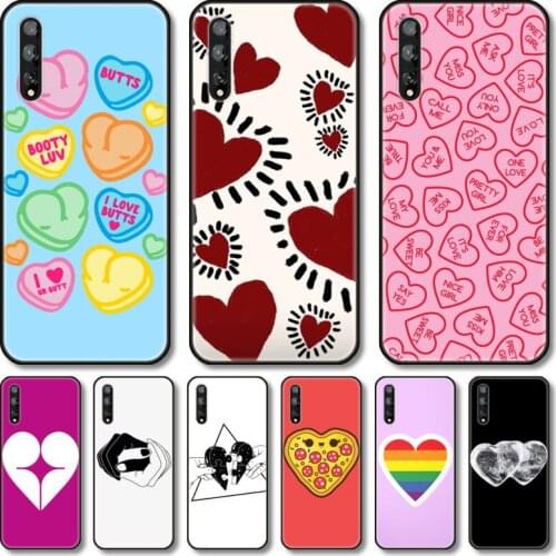 Heart shapes Phone Case For Huawei Y 5 6 7 8 9 A P S Pro 2020 2019 Black Shell Cover