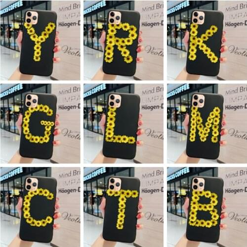 Suitable for Realme X50 Pro 6 V15 5G X7 Q2 C11 C20 C12 C21 8 X3 X50M Case Cover Personality Black Edging Chrysanthemum Alphabet