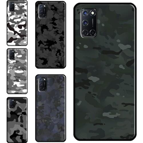 Night Dark Camo Military Camouflage Case For OPPO A91 A93 A83 A15 A31 A53 A9 A5 2020 F5 Find X3 Pro A52 A72 A3S A5S Cover Capa