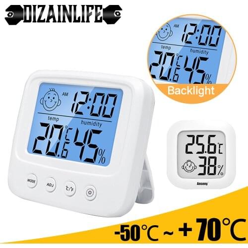 Indoor LCD Digital Temperature Humidity Meter Sensor Backlight Electronic Thermometer Hygrometer Weather Station Thermo Meter