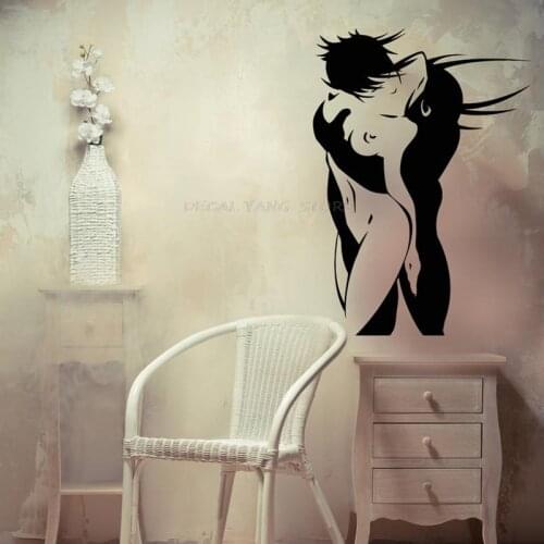Wall Decal Love Lovers Bedroom Sexy Girl Kiss Kissing Best Sellers Vinyl Decals A13-090
