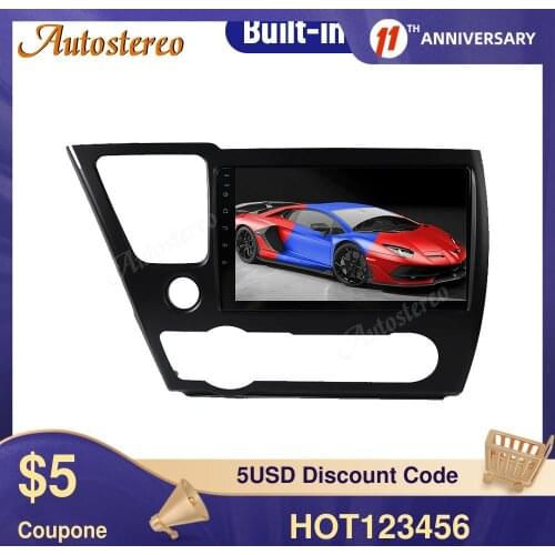 Android 10.0 6+128GB For Honda Civic 2008-2013 Head Unit Car GPS Navigation Auto Stereo Multimedia Player Radio Tape Recoder ISP