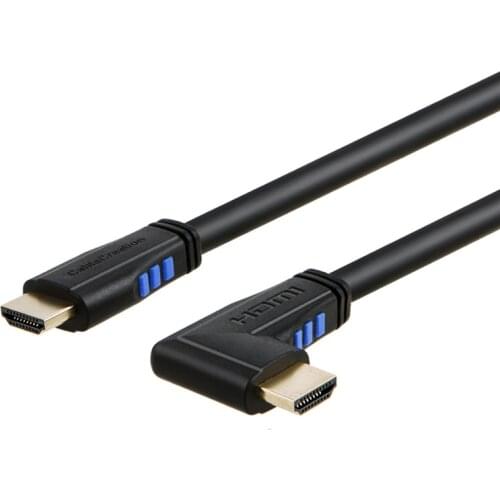 HDMI Cable, Left Angle 90 Degree Vertical Left 4K HDMI 2.0 Cable, Support 4K Ultra HD, 3D Video, Ethernet, Audio Return Channel