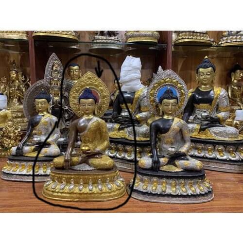 Special Offer # 20CM tall # HOME family Talisman Protection # Tibetan Buddhism Gilding Vajra Aksobhya Buddha statue- good buddha