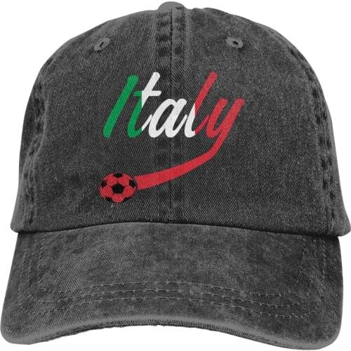 Italy Flag Soccer Player Ball Team Gift Baseball Cap cowboy hat Peaked cap Cowboy Bebop Hats Men and women hats